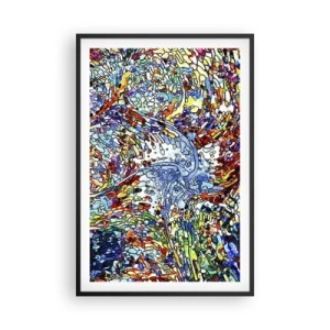 Plakat i sort ramme - Dråbe af farvet glas - 61x91 cm