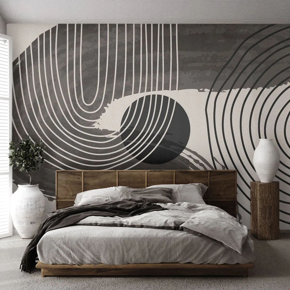 Fototapet Premium Sand - Oval vinder - Abstraktion, Minimalisme, Stykke - 100x70 cm