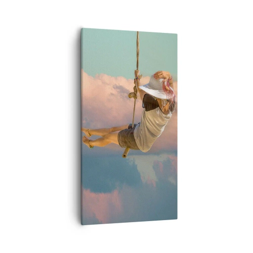 Lærredstryk - Billede på lærred - Sjov i skyerne - 55x100 cm