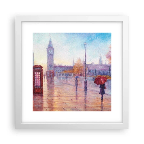 Plakat i hvid ramme - En efterårsdag i London - 30x30 cm