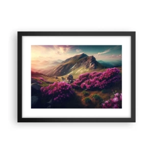 Plakat i sort ramme - Sommer i bjergene - 40x30 cm