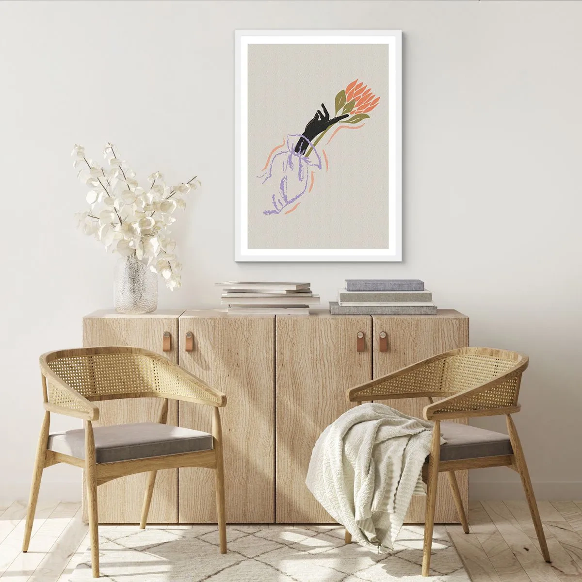 Plakat i hvid ramme - En søsterlig berøring - 50x70 cm