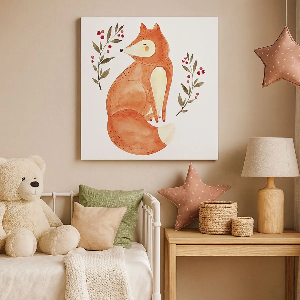 Lærredstryk - Billede på lærred - Lille rødhåret - 30x30 cm