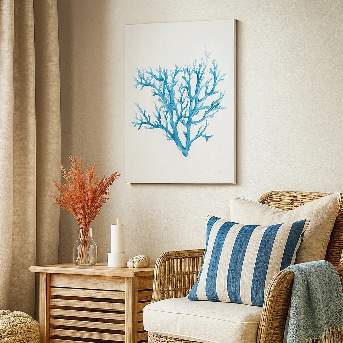 Lærredstryk - Billede på lærred - Marint filigran - 50x70 cm