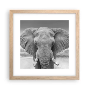 Plakat i ramme af lyst egetræ - Velkommen til min verden - 30x30 cm