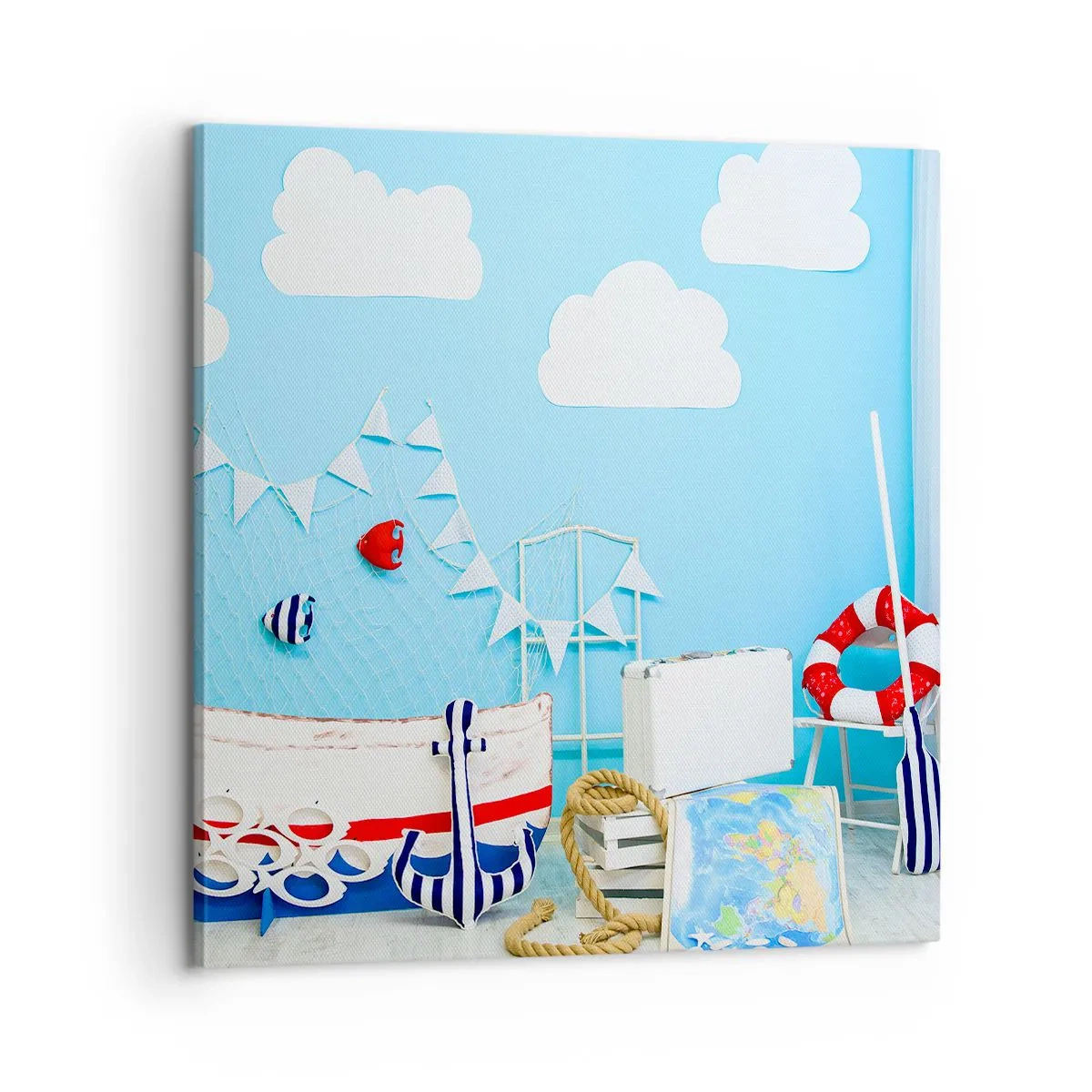 Lærredstryk - Billede på lærred - Et barns længsel efter eventyr - 60x60 cm