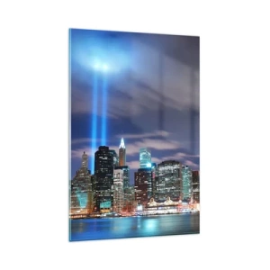 Billede på glas - Ræk mod himlen med lys - 80x120 cm