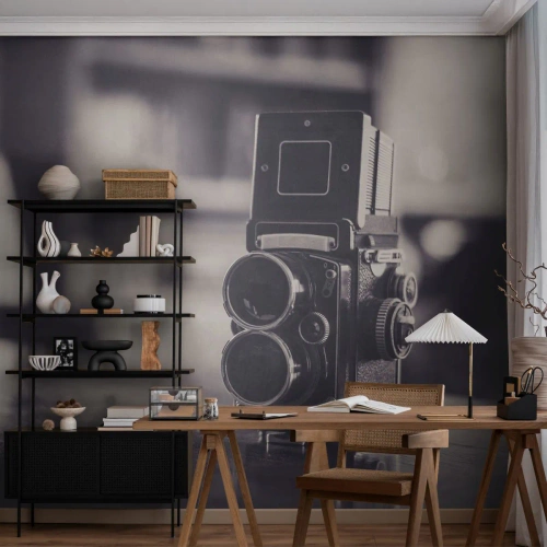 Fototapet Premium Sand - Magien i et gammelt fotografi - Retro, Kamera, Årgang - 250x175 cm