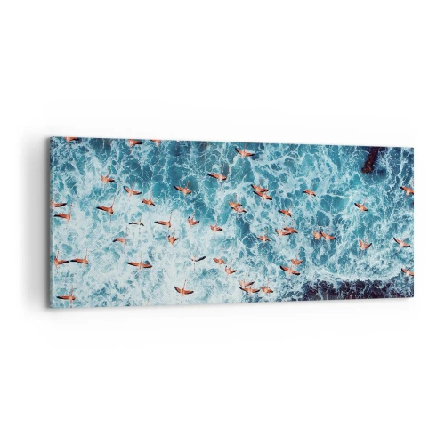 Lærredstryk - Billede på lærred - Parade ved havet - 100x40 cm