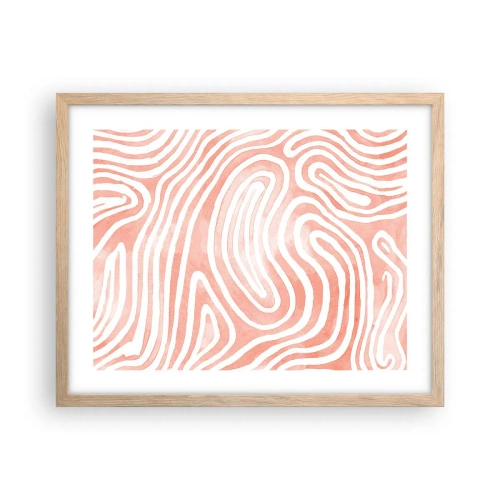 Plakat i ramme af lyst egetræ - I en labyrint af koraller - 50x40 cm