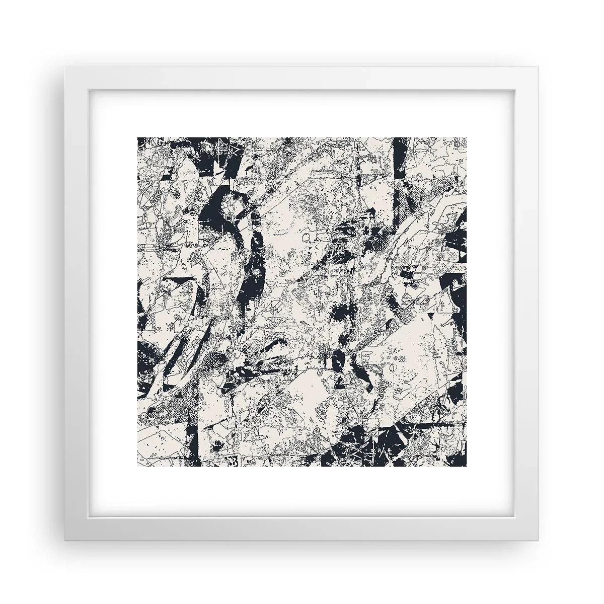 Plakat i hvid ramme - Modsætningernes gennemtrængning - 30x30 cm