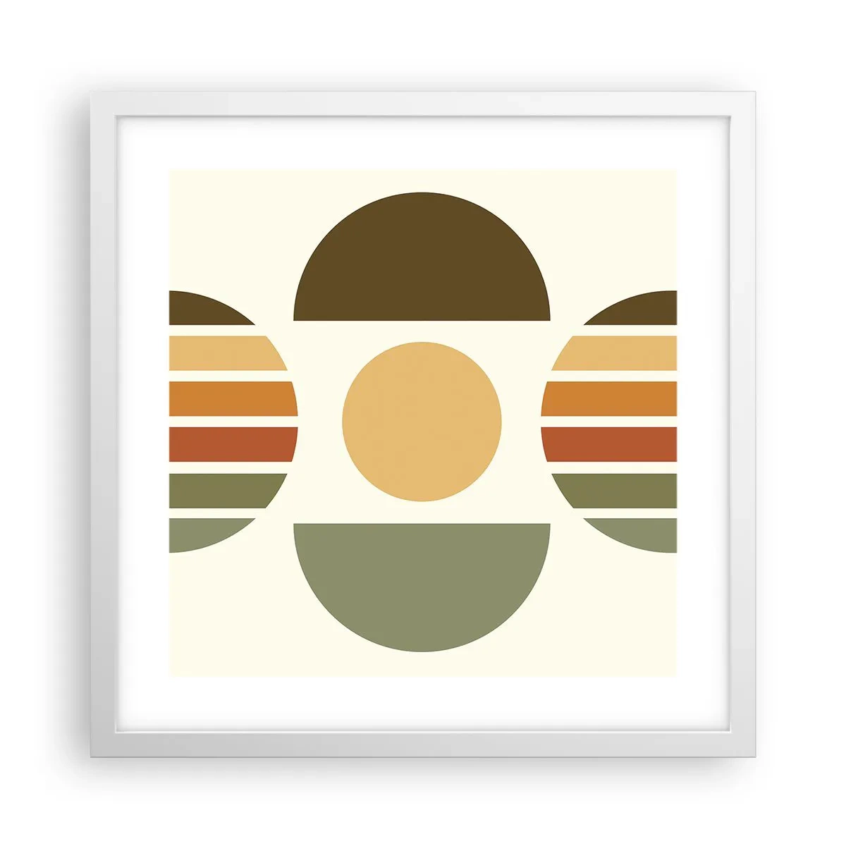 Plakat i hvid ramme - I jordfarver - 40x40 cm