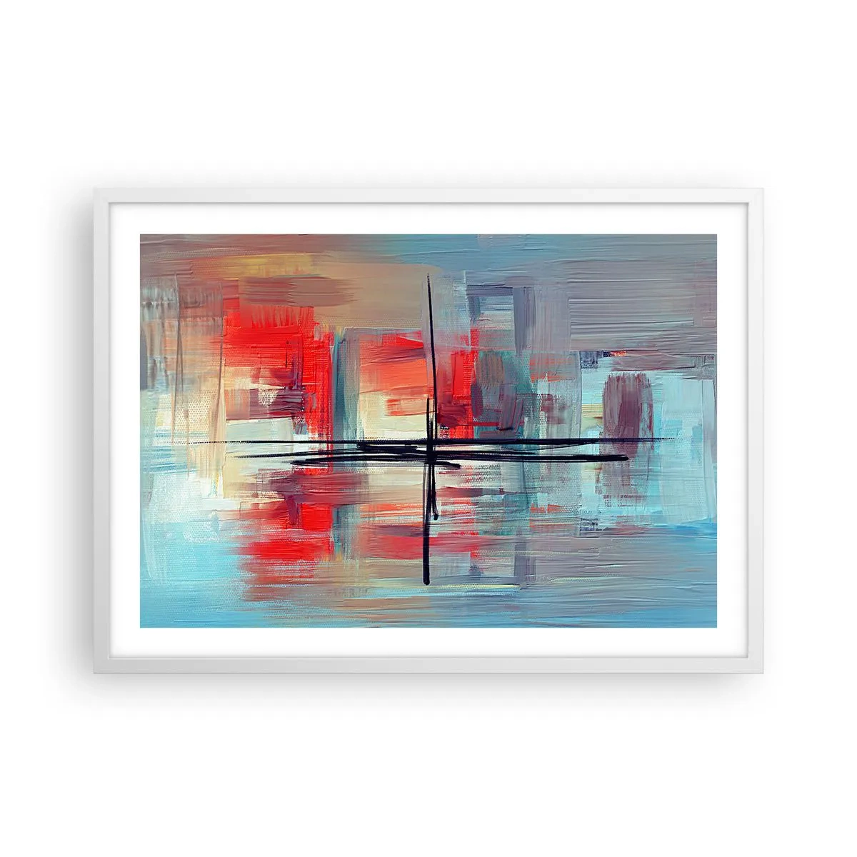 Plakat i hvid ramme - Landskab i en ukendt dimension - 70x50 cm