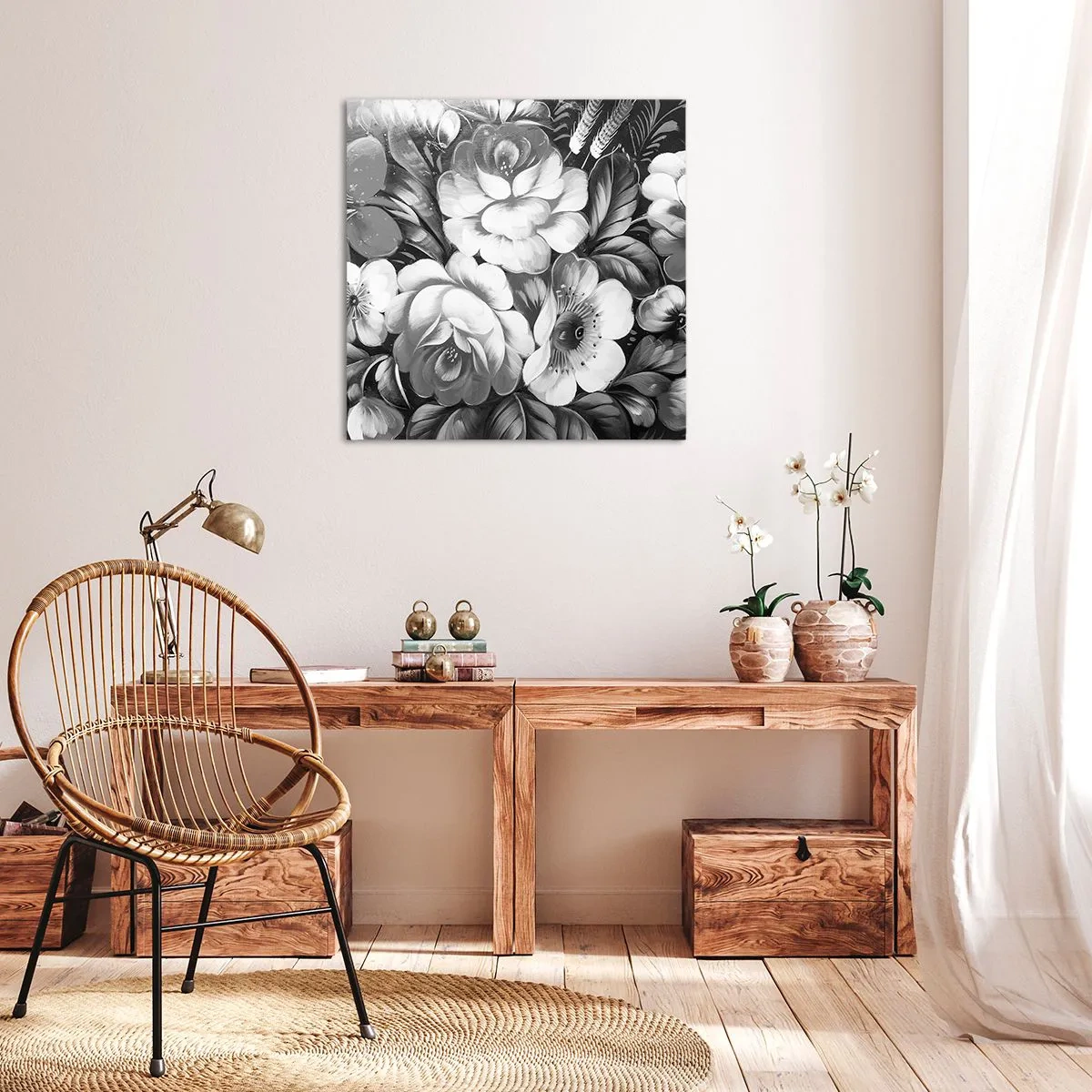 Lærredstryk - Billede på lærred - Smuk selv i grå farve - 60x60 cm