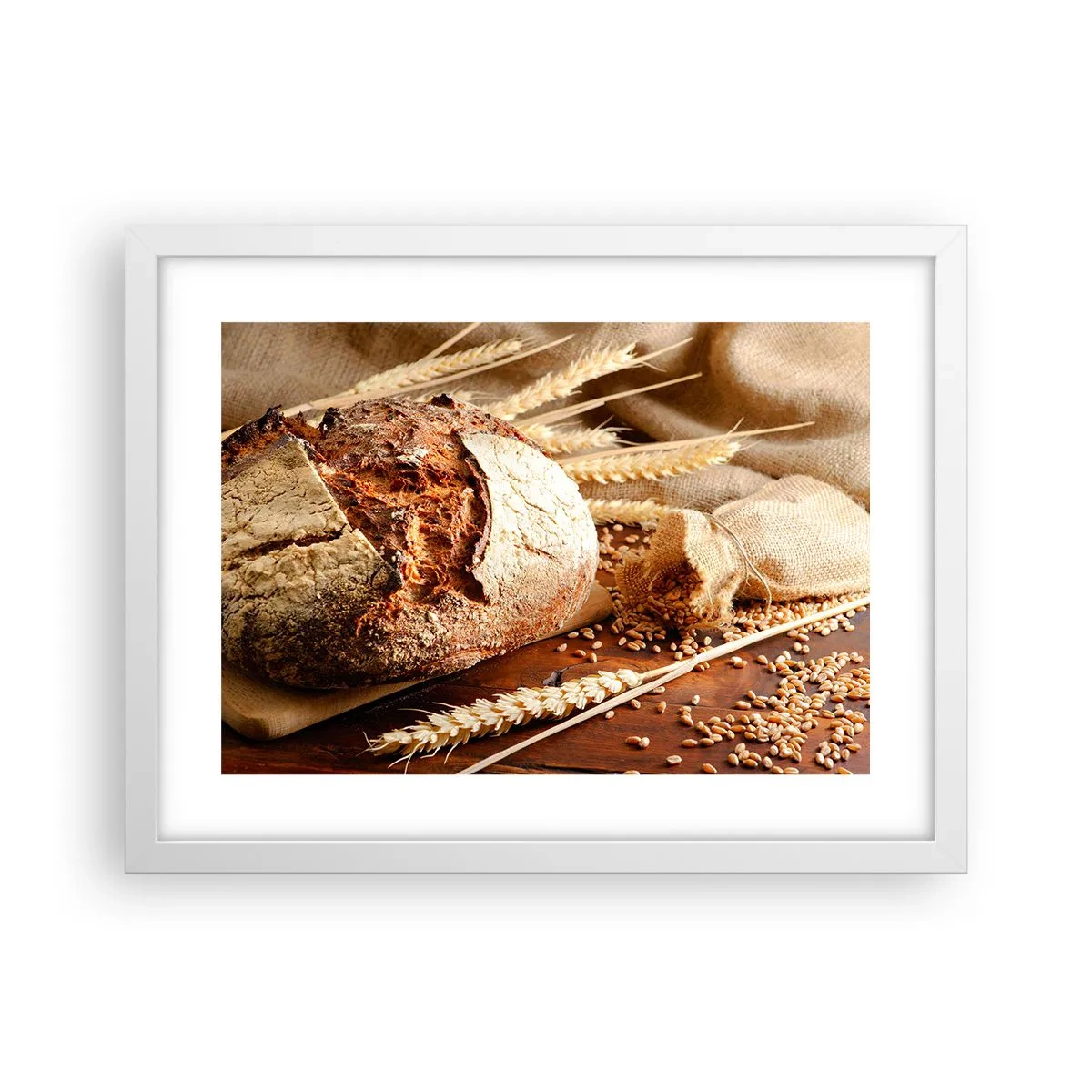 Plakat i hvid ramme - Appetitlig, velduftende, sprød - 40x30 cm