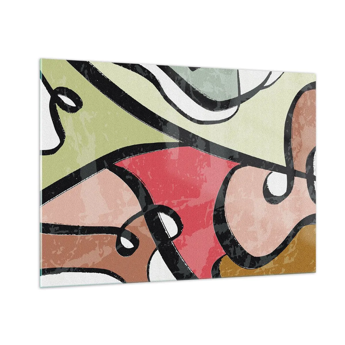 Billede på glas - Pirouetter blandt farver - 100x70 cm