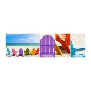 Fototapet Prøve Standard Eco - Regnbue strand - Landskab, Strand, Liggestole - 100x30 cm