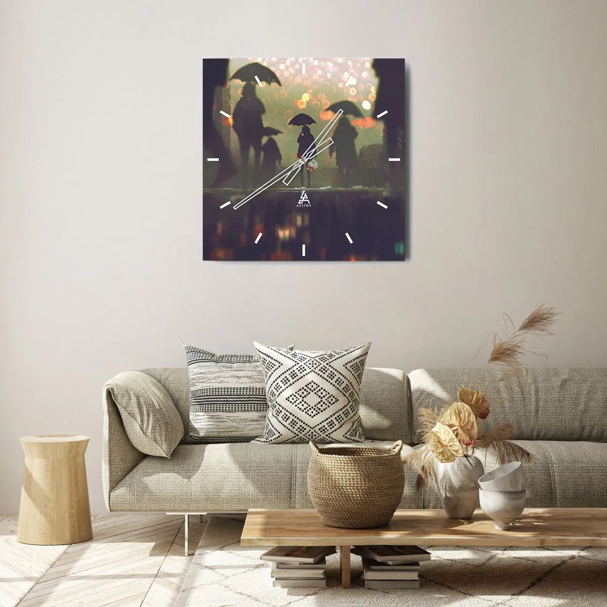 Vægur, Uret - Set fra en regndråbes perspektiv - 40x40 cm