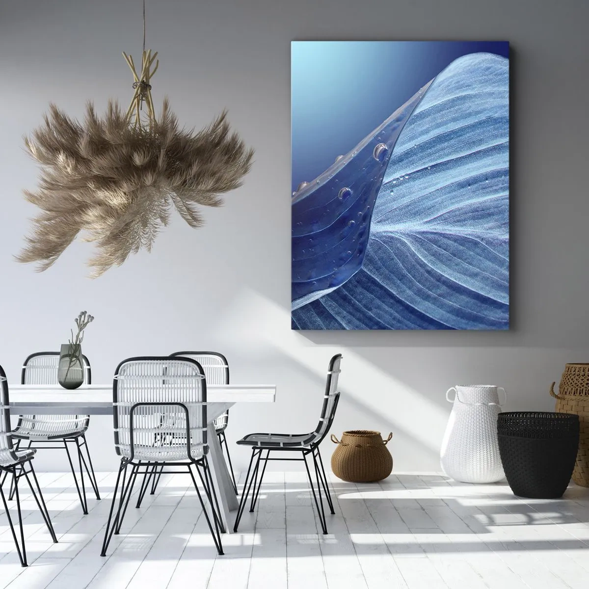 Lærredstryk - Billede på lærred - Skjulte dråber af blåt - 50x70 cm