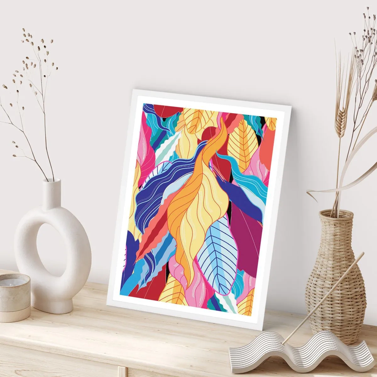 Plakat i hvid ramme - Et farverigt rod - 61x91 cm