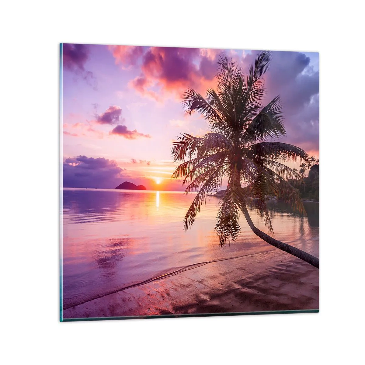 Billede på glas - Lyksalighed hele vejen til horisonten - 60x60 cm