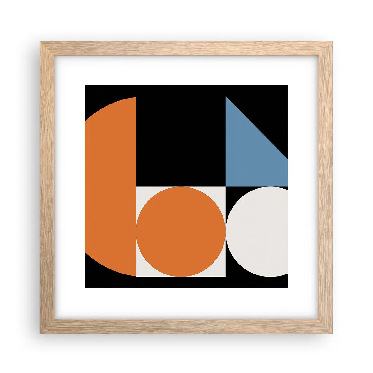 Plakat i ramme af lyst egetræ - System til figurer - 30x30 cm