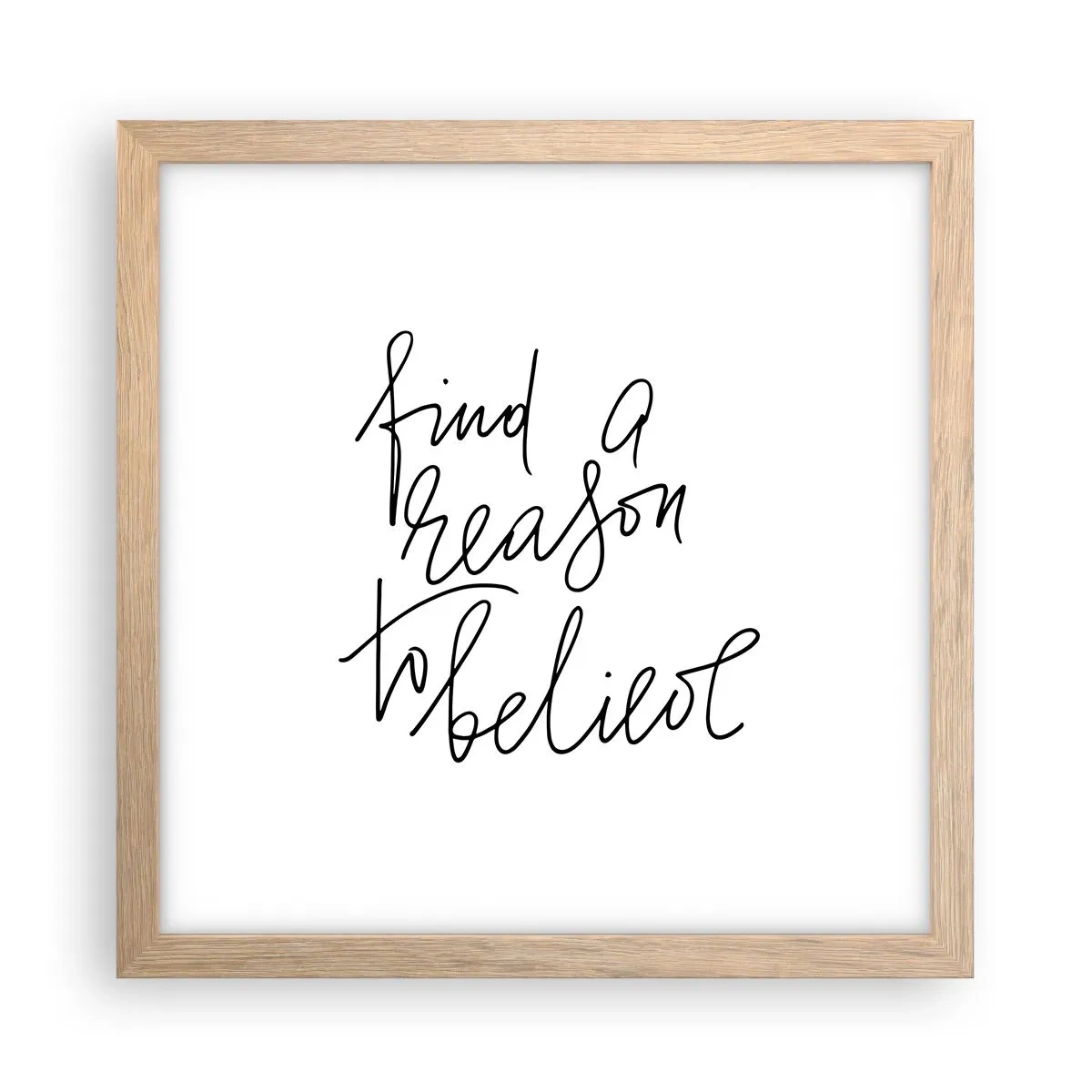 Plakat i ramme af lyst egetræ - Det er muligt - 30x30 cm