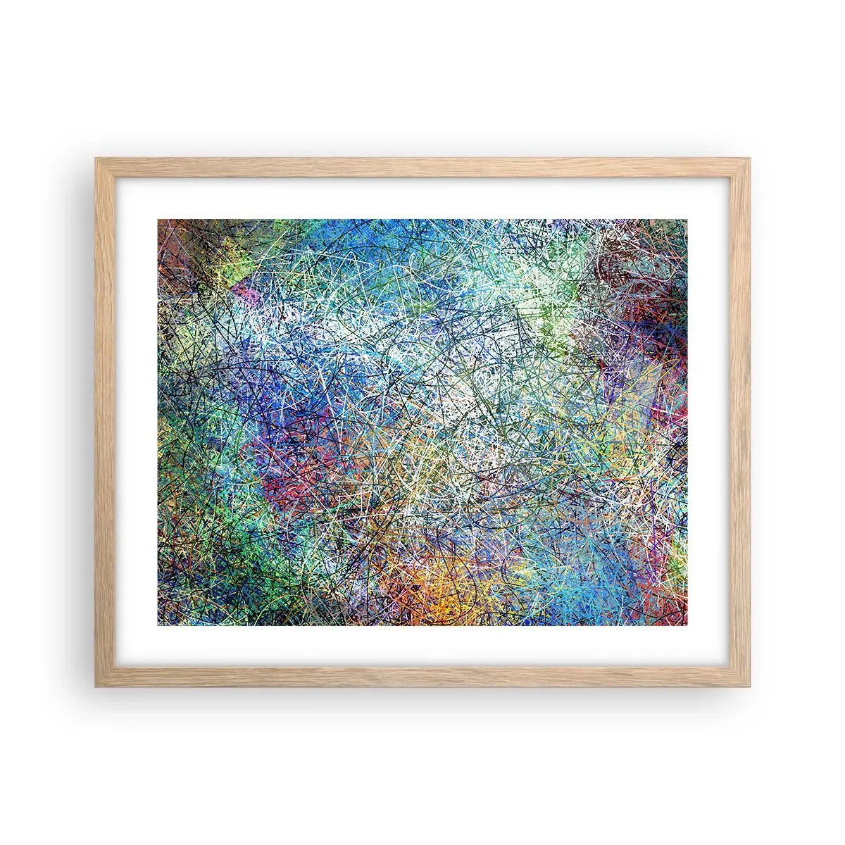 Plakat i ramme af lyst egetræ - Så enkelt er det ikke - 50x40 cm