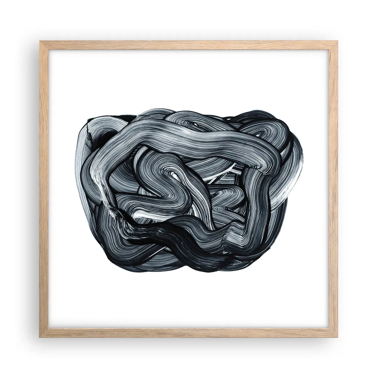 Plakat i ramme af lyst egetræ - Så enkelt er det ikke - 50x50 cm