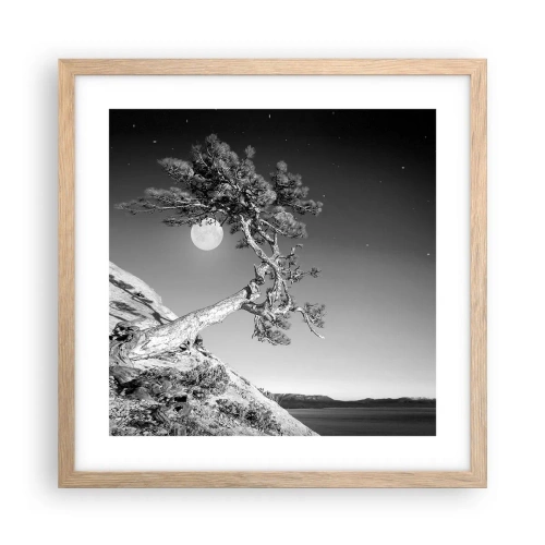 Plakat i ramme af lyst egetræ - Den sejrrige kriger - 40x40 cm