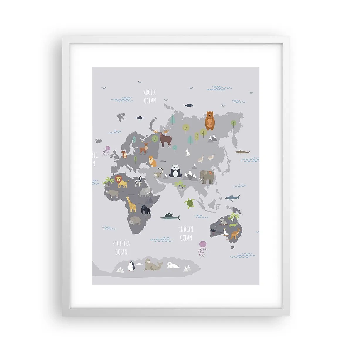 Plakat i hvid ramme - Fortæl mig, hvor du er fra... - 40x50 cm