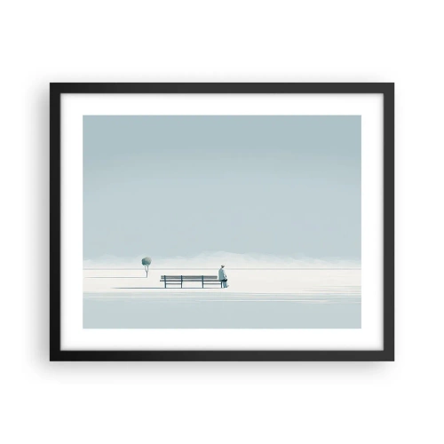 Plakat i sort ramme - Ja, jeg venter. - 50x40 cm