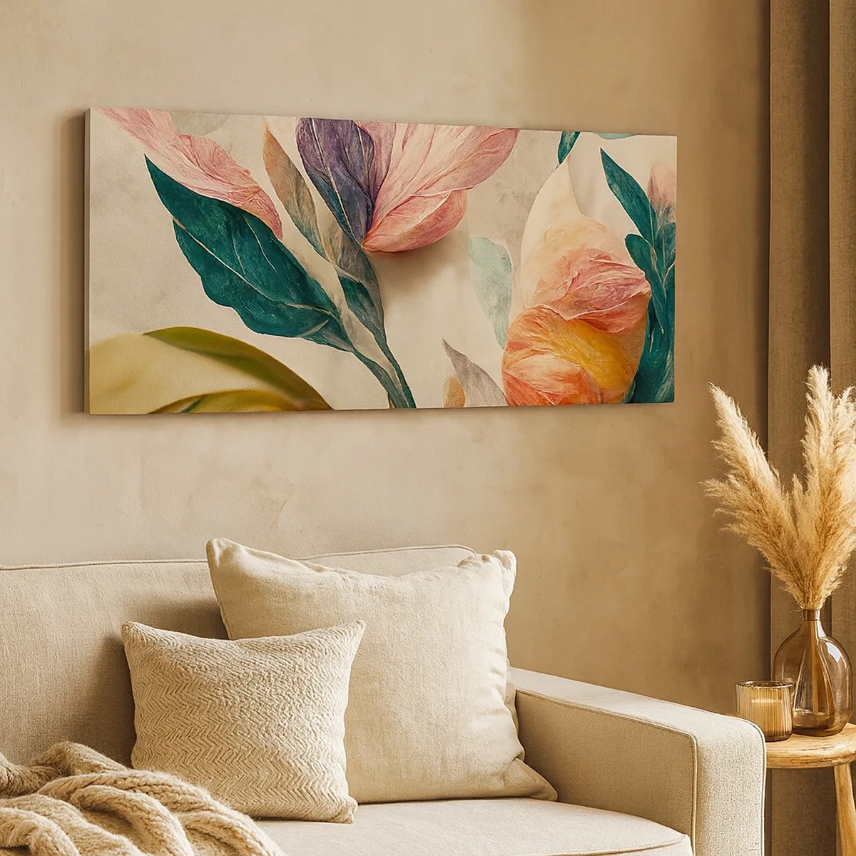 Lærredstryk - Billede på lærred - Blomster på de sydlige øer - 30x30 cm