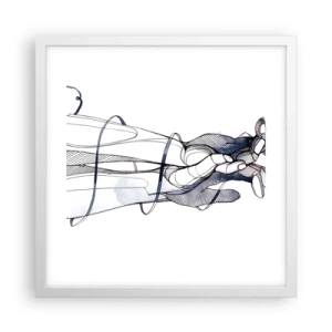 Plakat i hvid ramme - En undersøgelse af berøring - 40x40 cm