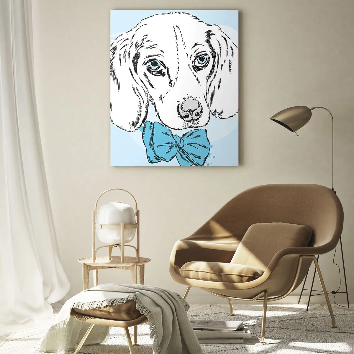 Billede på glas - Elegance for hunde - 50x70 cm
