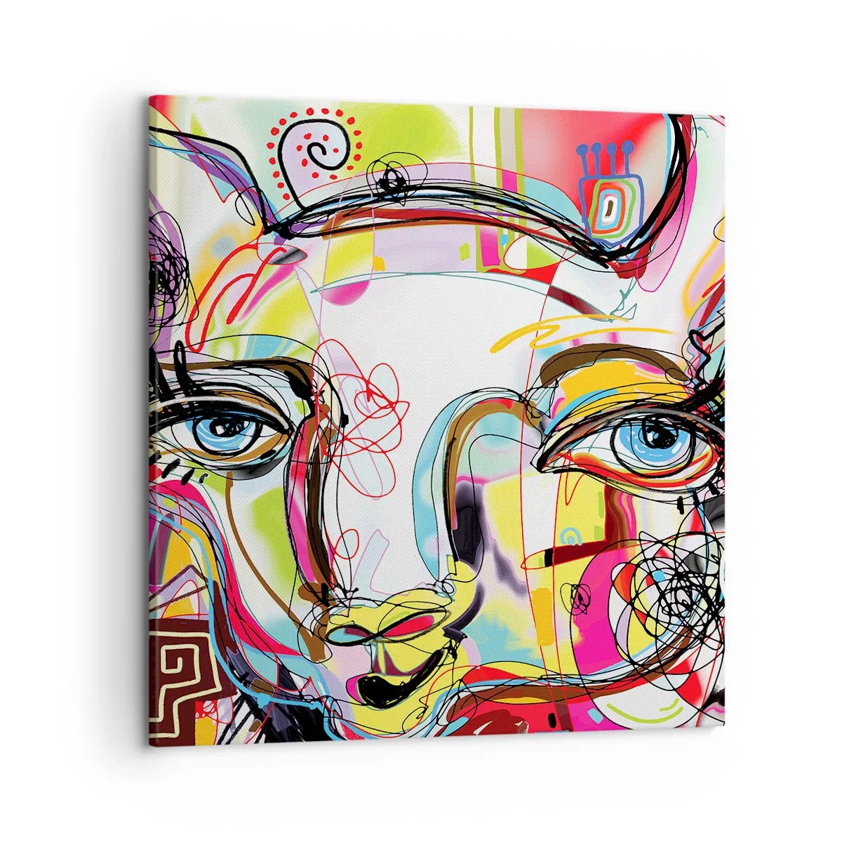 Lærredstryk - Billede på lærred - Rigdommen ved katteeksamen - 50x50 cm