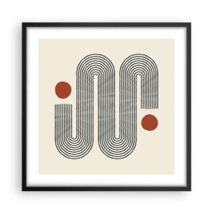 Plakat i sort ramme - Fra start til slut - 50x50 cm