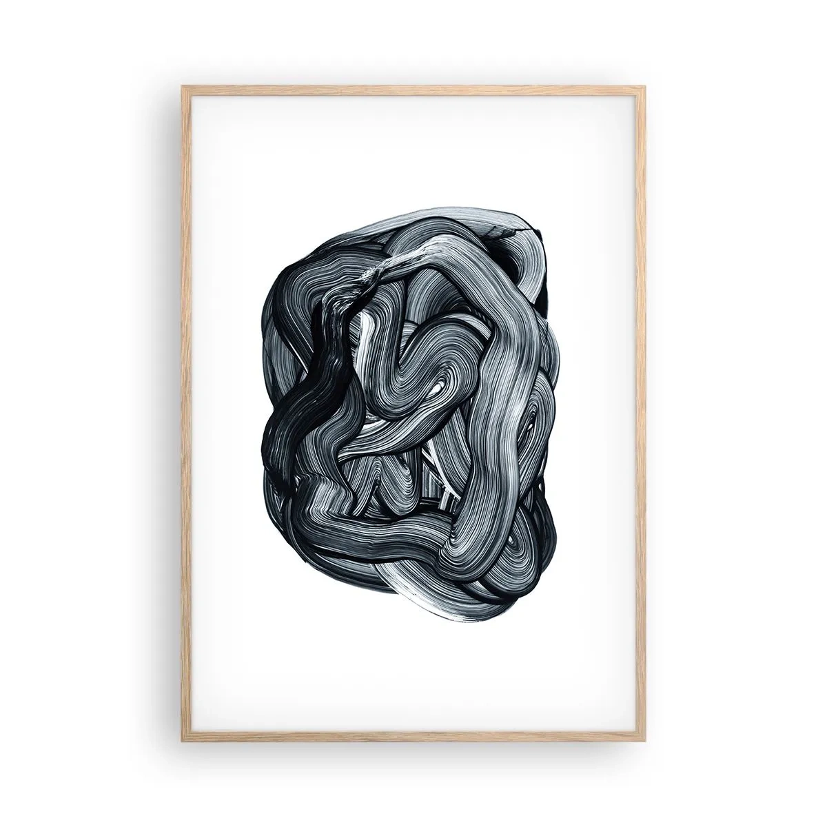 Plakat i ramme af lyst egetræ - Så enkelt er det ikke - 70x100 cm