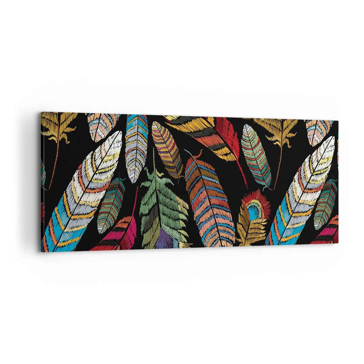 Lærredstryk - Billede på lærred - Fuglekarneval - 120x50 cm