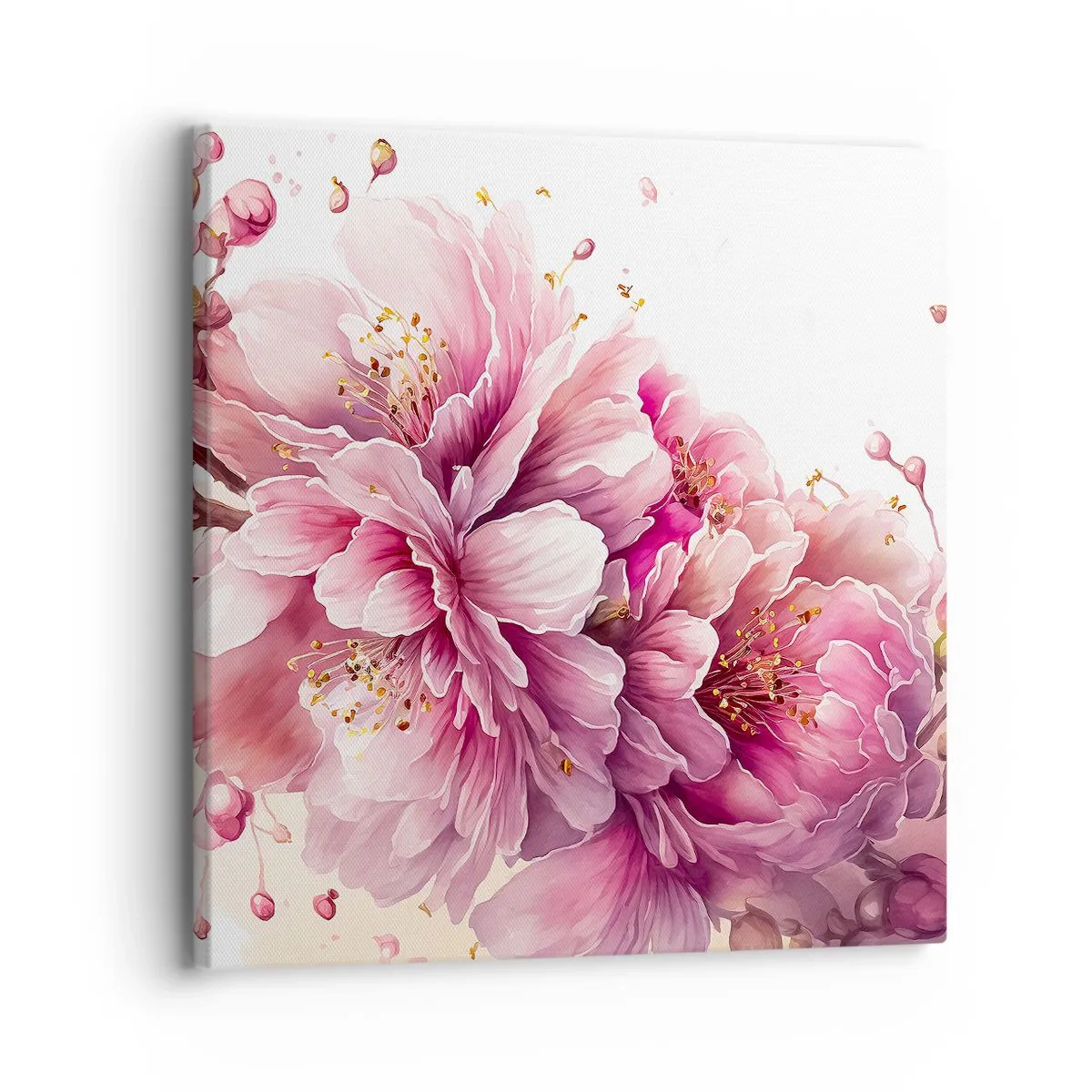 Lærredstryk - Billede på lærred - Kirsebærblomst - 30x30 cm