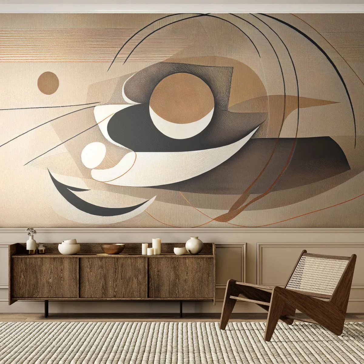 Fototapet Premium Sand - Komposition: essensen af ting - Abstraktion, Moderne, Stykke - 100x70 cm