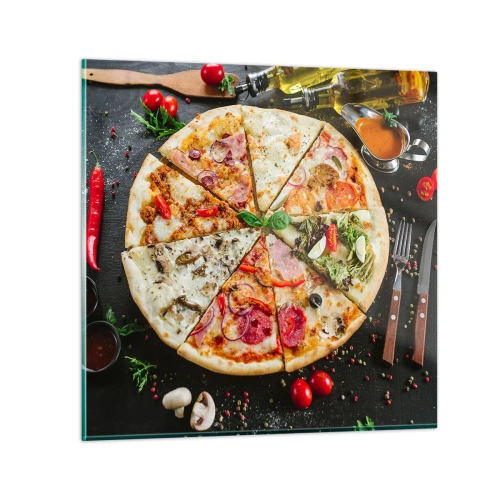 Billede på glas - Et udvalg af smagsvarianter - 50x50 cm