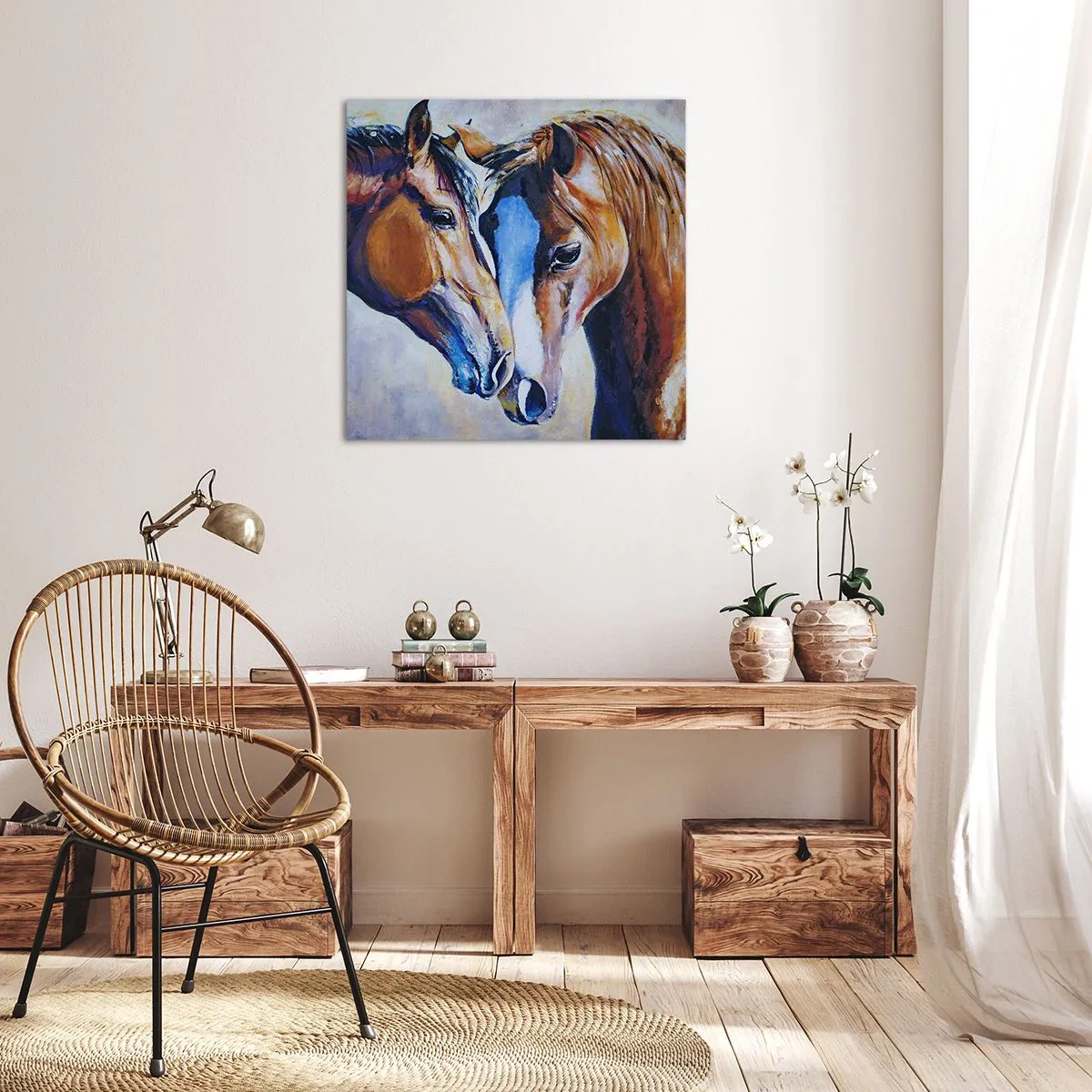 Lærredstryk - Billede på lærred - Er det venskab, er det kærlighed? - 60x60 cm
