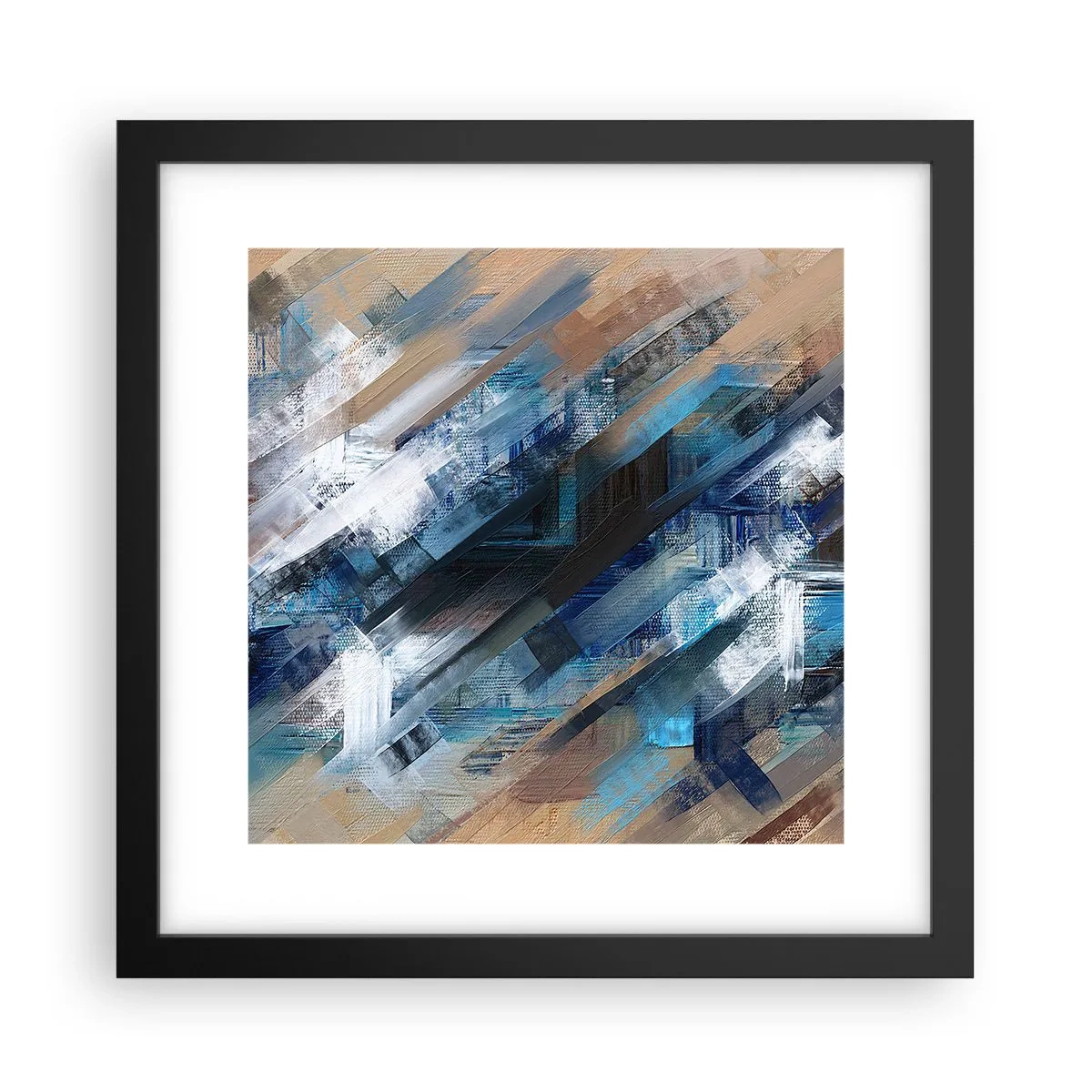 Plakat i sort ramme - På en blå skråning - 30x30 cm