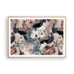 Plakat i ramme af lyst egetræ - I paladsets have - 100x70 cm