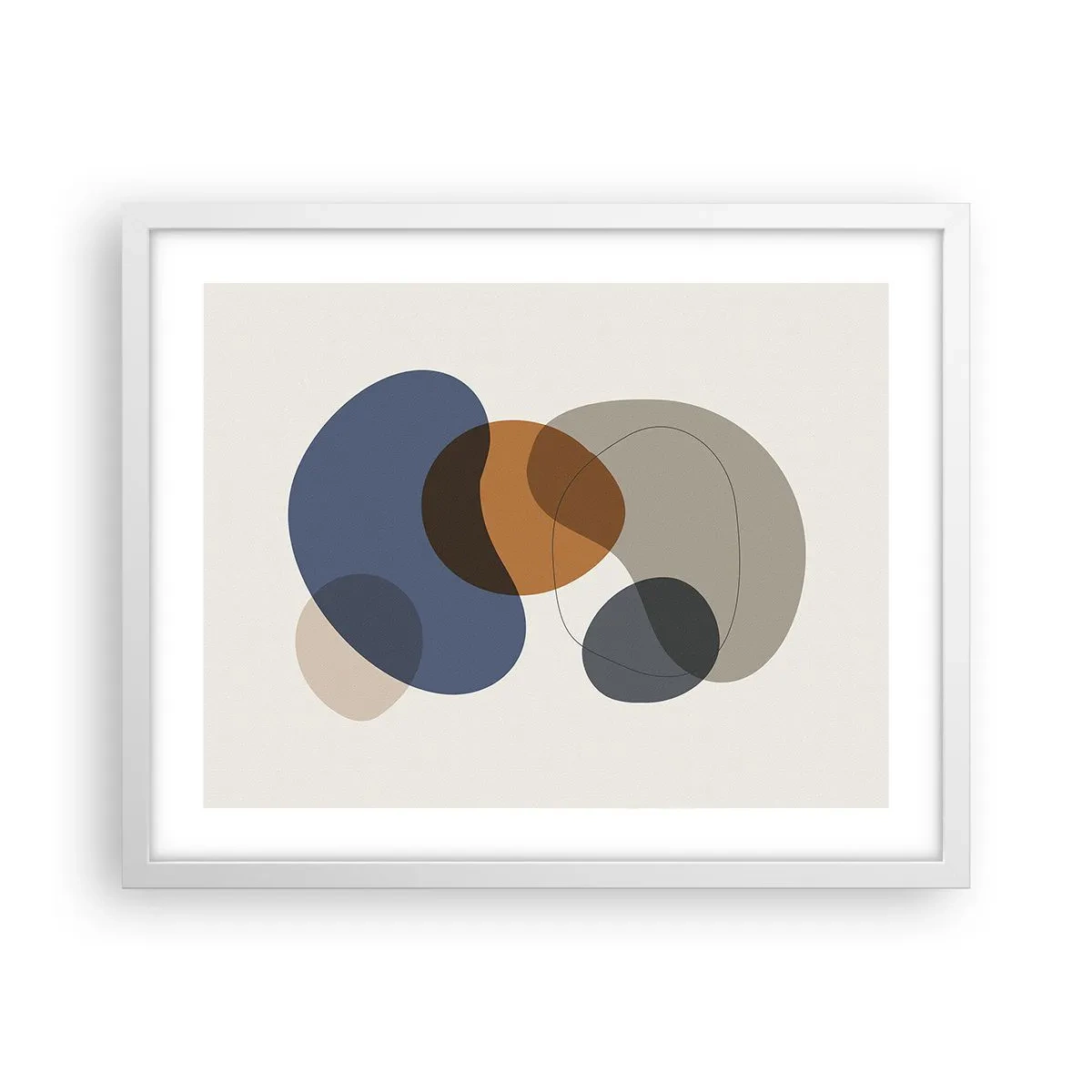 Plakat i hvid ramme - Dråber af farve - 50x40 cm