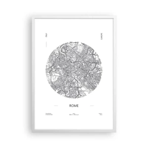 Plakat i hvid ramme - Anatomi af Rom - 50x70 cm
