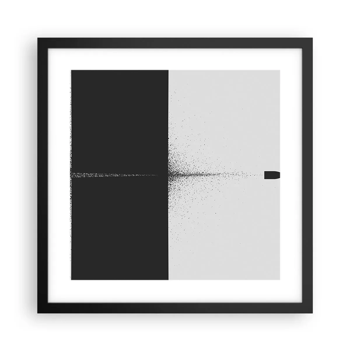 Plakat i sort ramme - Lige til sagen - 40x40 cm