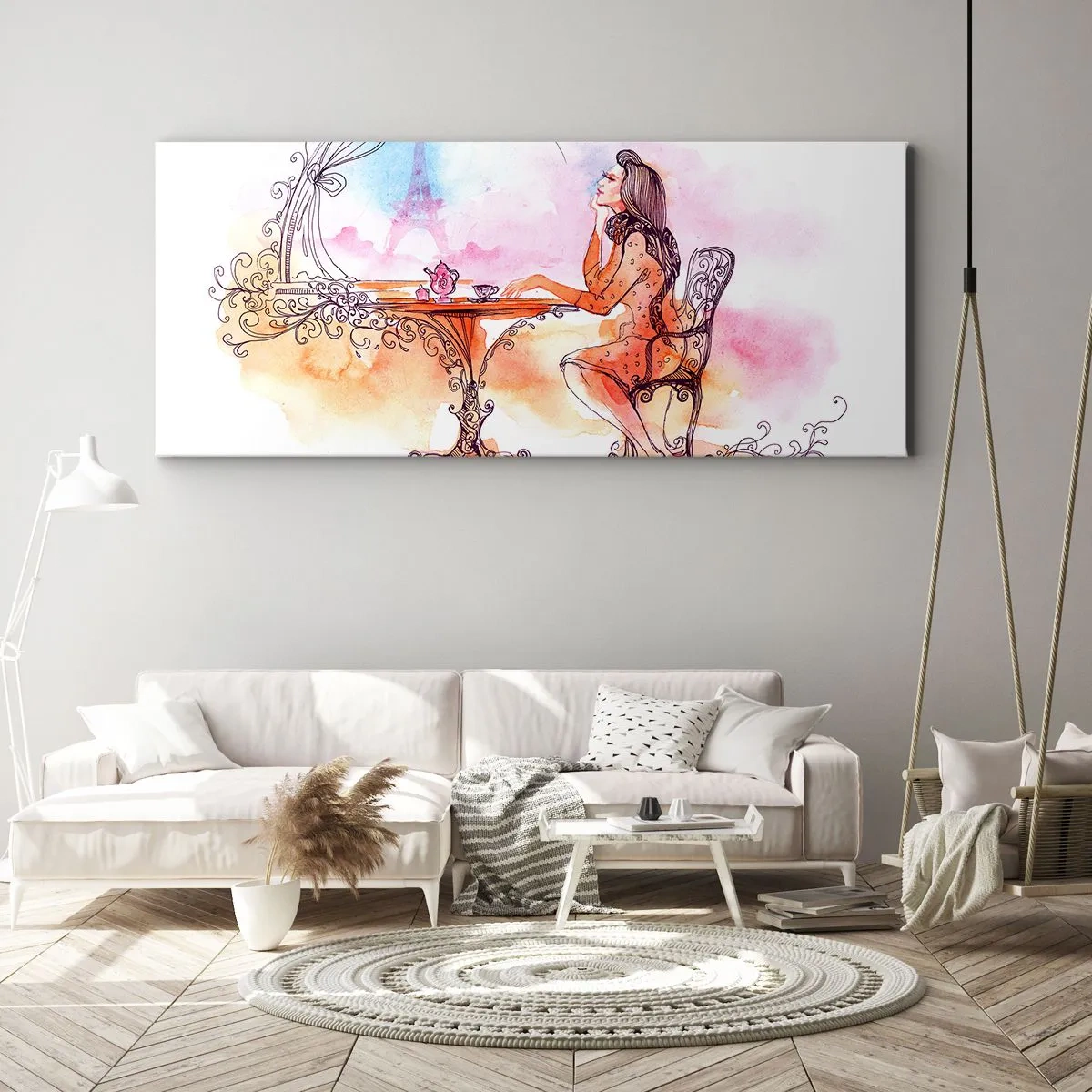 Lærredstryk - Billede på lærred - Parisisk elegance - 90x30 cm