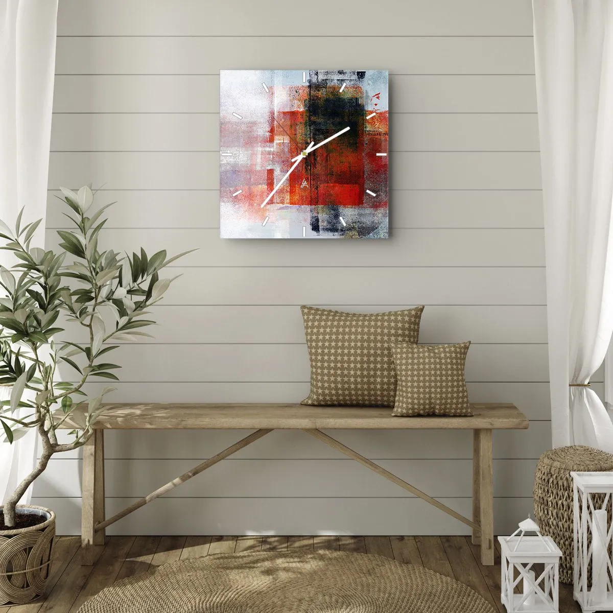 Vægur, Uret - Glødende komposition - 40x40 cm